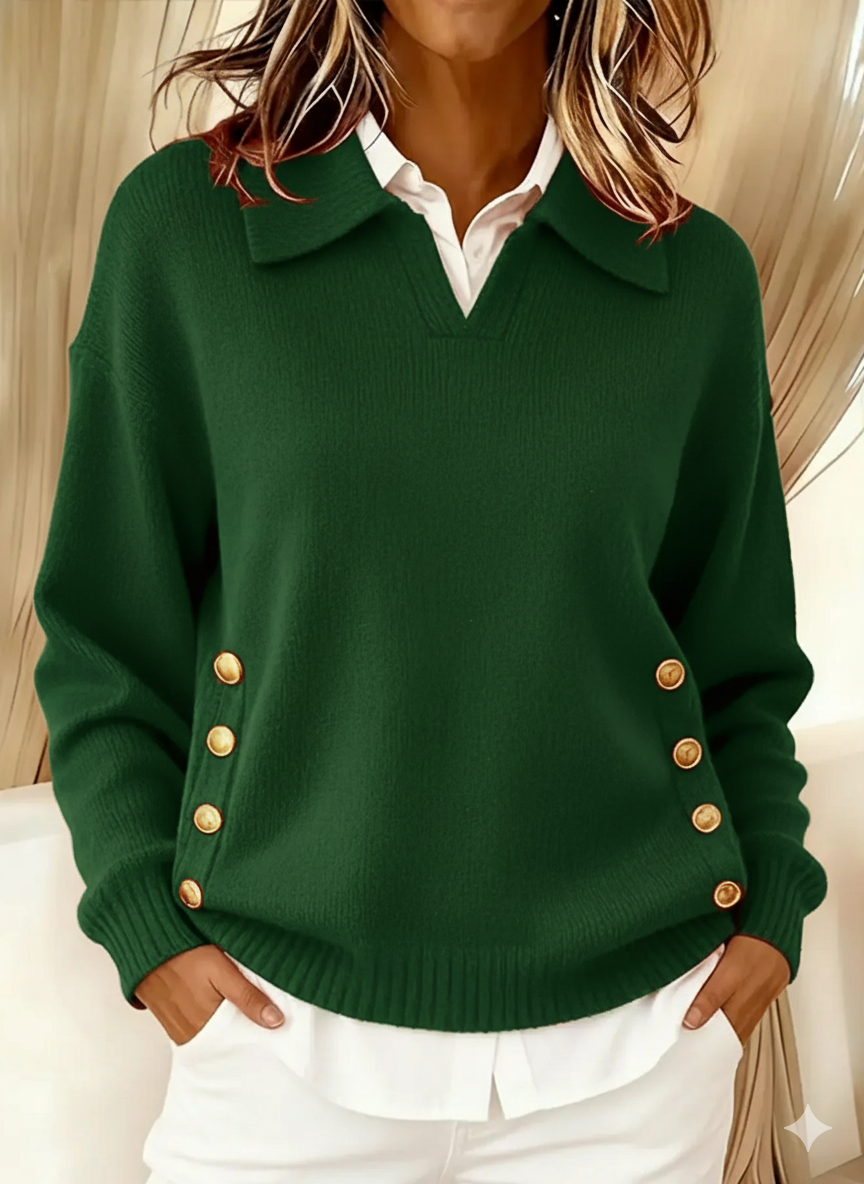 Rose | V-Neck Sweater with Collar
