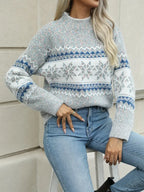 Maxine | Women's Fair Isle Knit Sweater – Soft Patterned Pullover for Cosy Winter Dressing