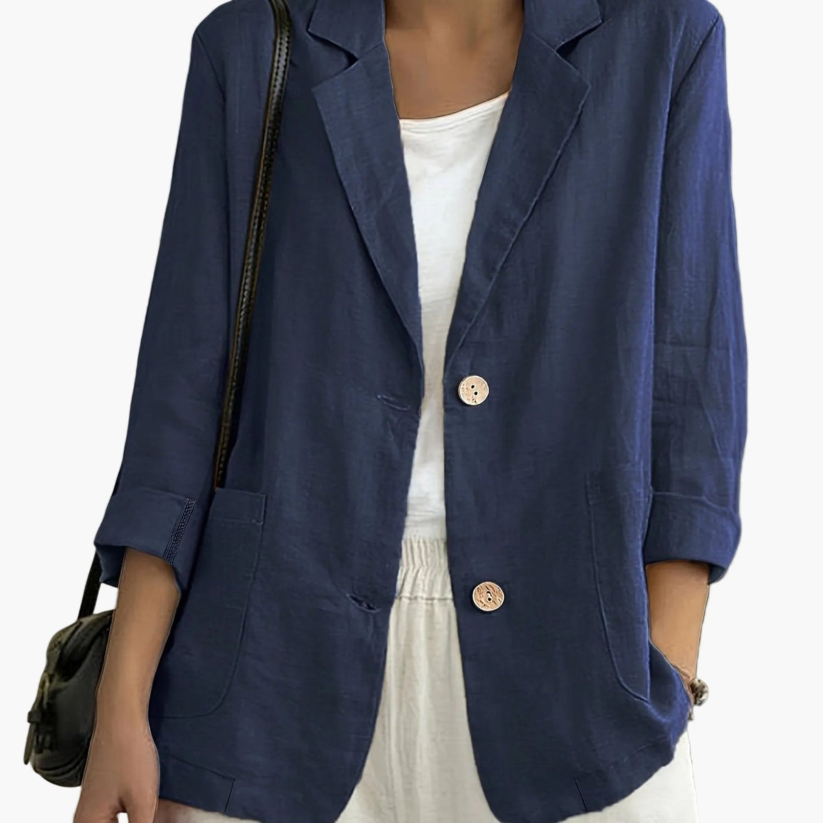 Isla | Classic Linen Blazer With Pockets For Smart Casual Wear