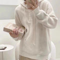 Roberta | Women's Hooded Rib-Knit Sweater – Relaxed Button-Neck Pullover for Cosy Everyday Layering