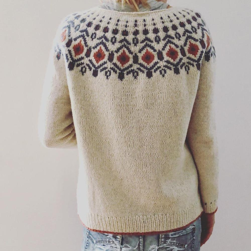 Frances | Women's Patterned Knit Sweater – Stylish Warm Comfortable Elegant Soft Everyday Autumn Jumper