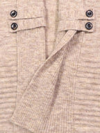 Abigail | Oatmeal Ribbed Knit Button-Tab Cardigan