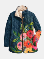 Ruth | Vintage Floral Print Quilted Jacket