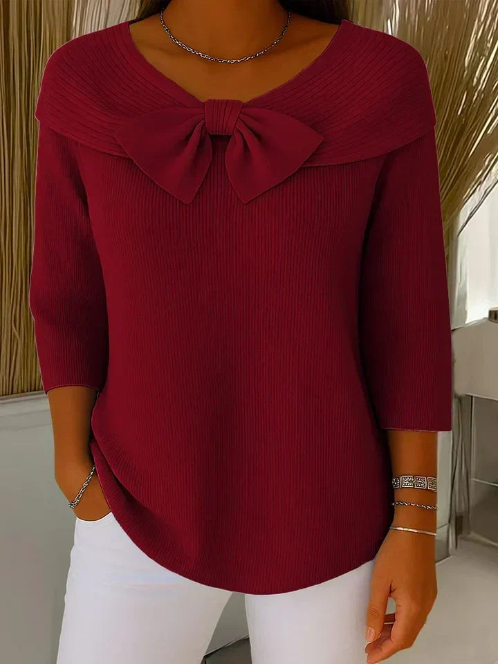 Alison | Sweater with Bow and Round Neckline