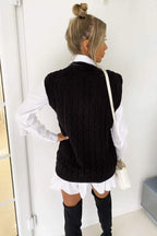 Lois | Women's Cable Knit Vest and Shirt Two-Piece Set