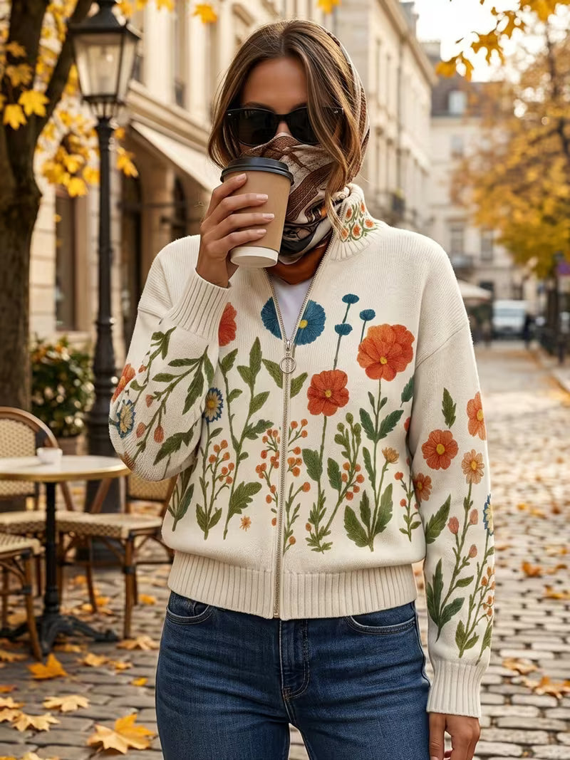 Hattie | Wildflower Meadow Zip Cardigan