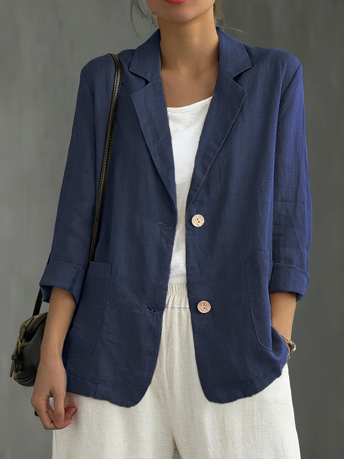 Isla | Classic Linen Blazer With Pockets For Smart Casual Wear