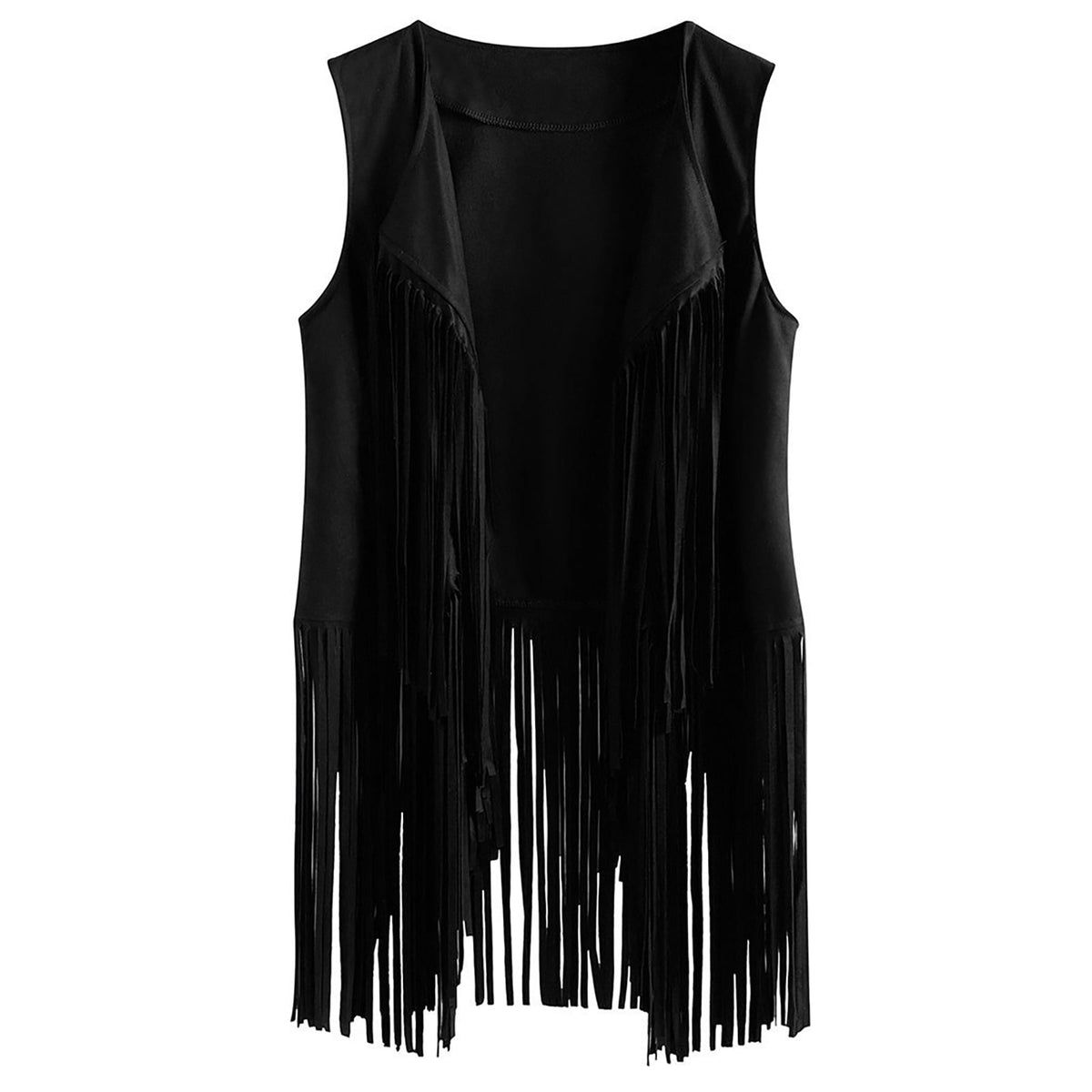 Julia | Women's Longline Fringe Vest – Sleeveless Western-Inspired Festival Layer for Summer Parties