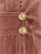 Marie | Rust Velvet Button-Tab Cardigan
