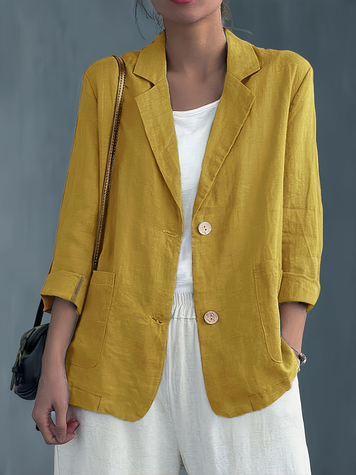 Isla | Classic Linen Blazer With Pockets For Smart Casual Wear