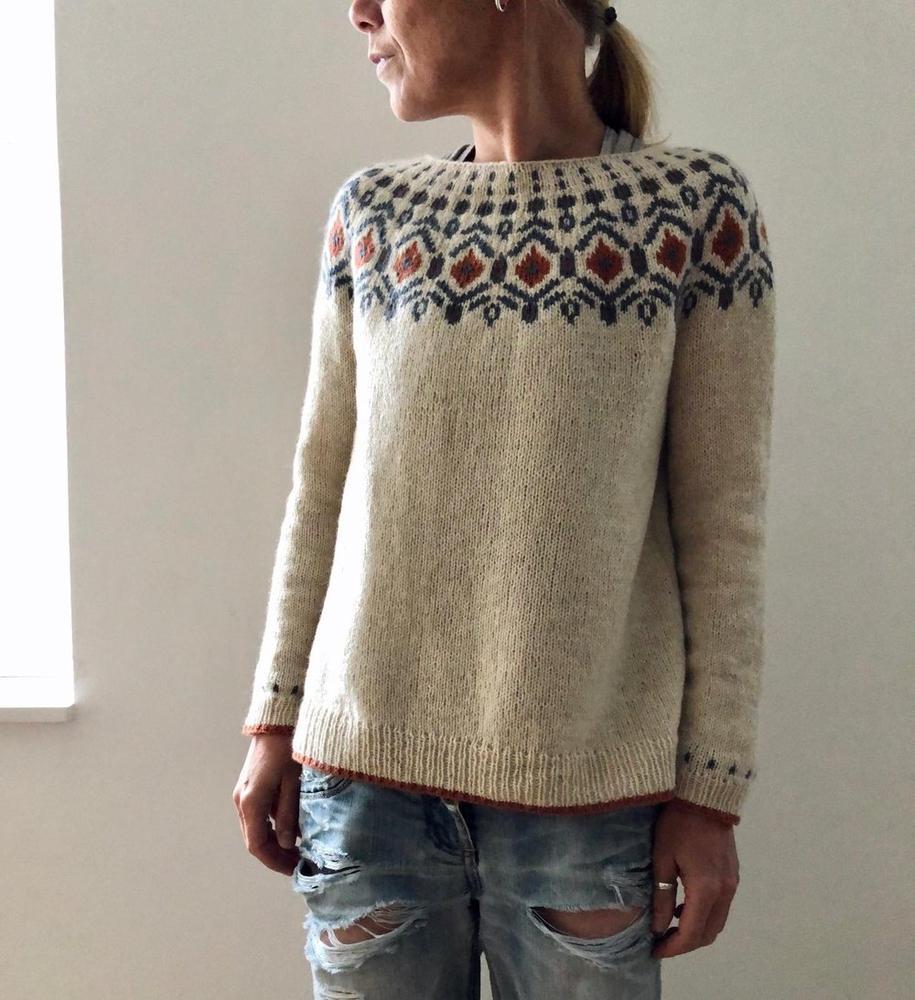 Frances | Women's Patterned Knit Sweater – Stylish Warm Comfortable Elegant Soft Everyday Autumn Jumper