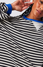 Sabrina | Women's Oversized Striped Sweatshirt Relaxed Balloon Sleeve Pullover