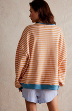 Sabrina | Women's Oversized Striped Sweatshirt Relaxed Balloon Sleeve Pullover