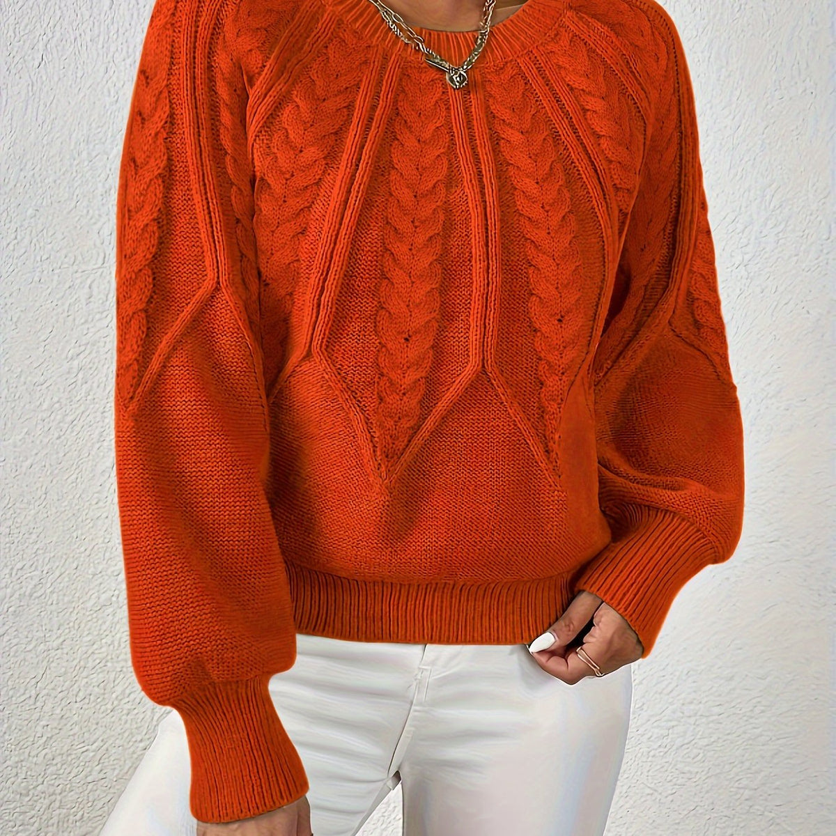 Cora | Women's Voluminous Sleeve Sweater with Cable Knit Texture