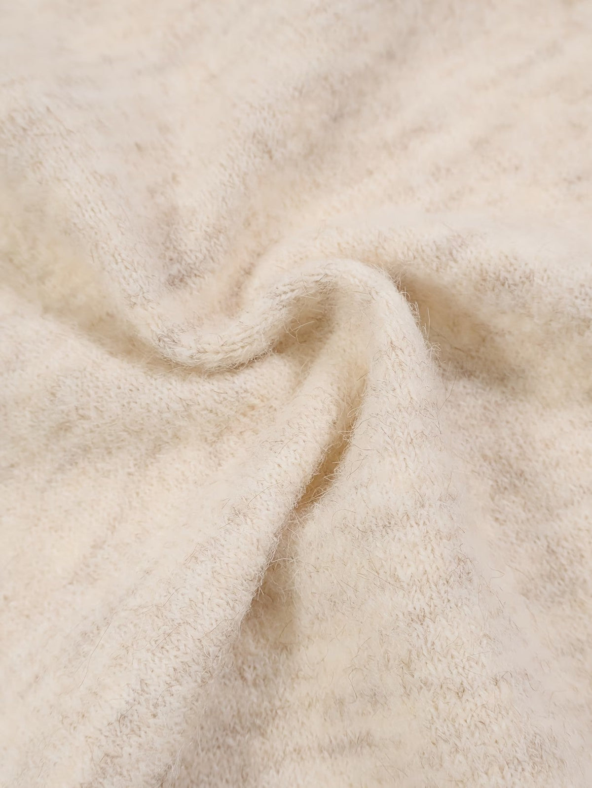 Rosalie | Cream Ribbed Knit Button-Tab Cardigan
