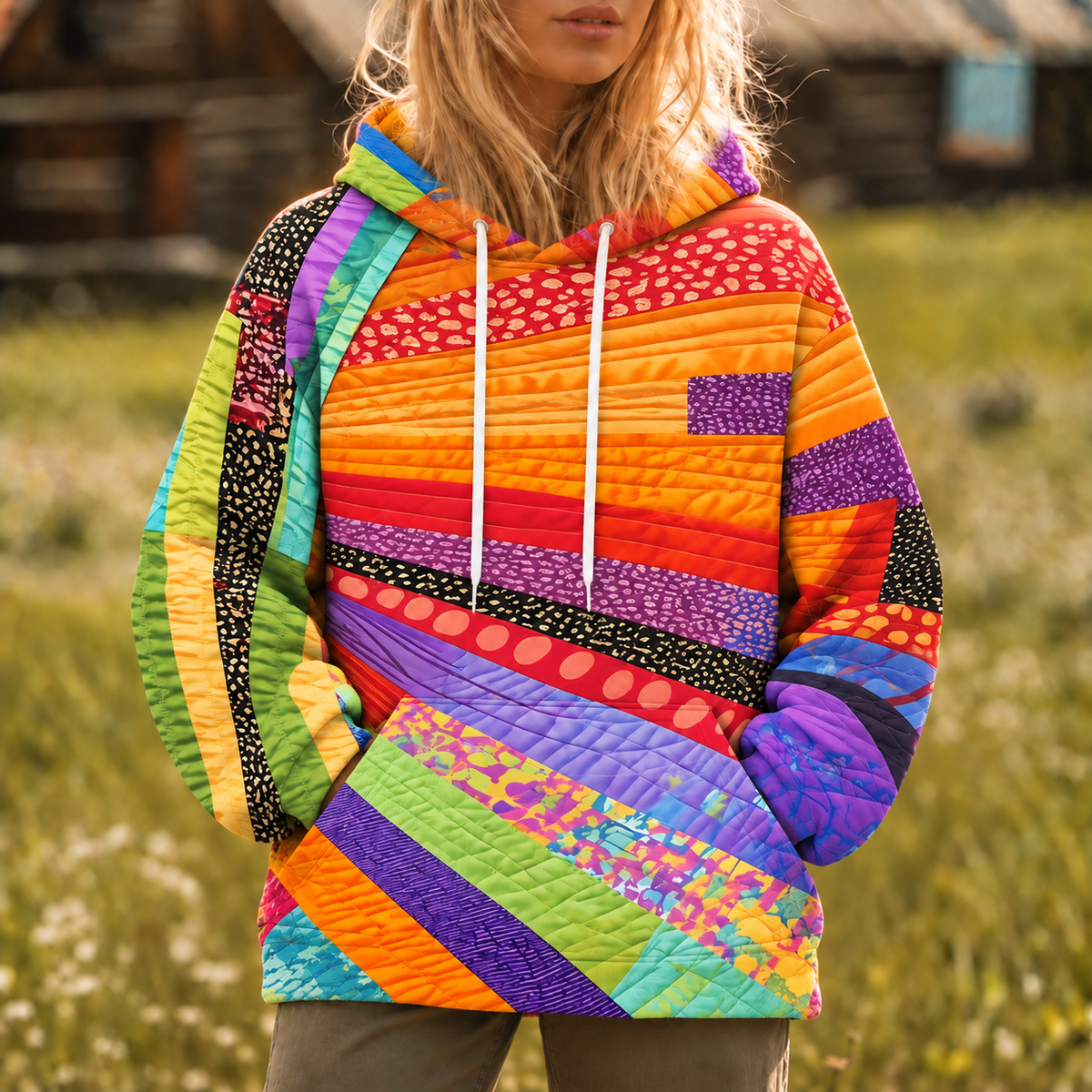 Ella | April Quilted Stripe Hoodie