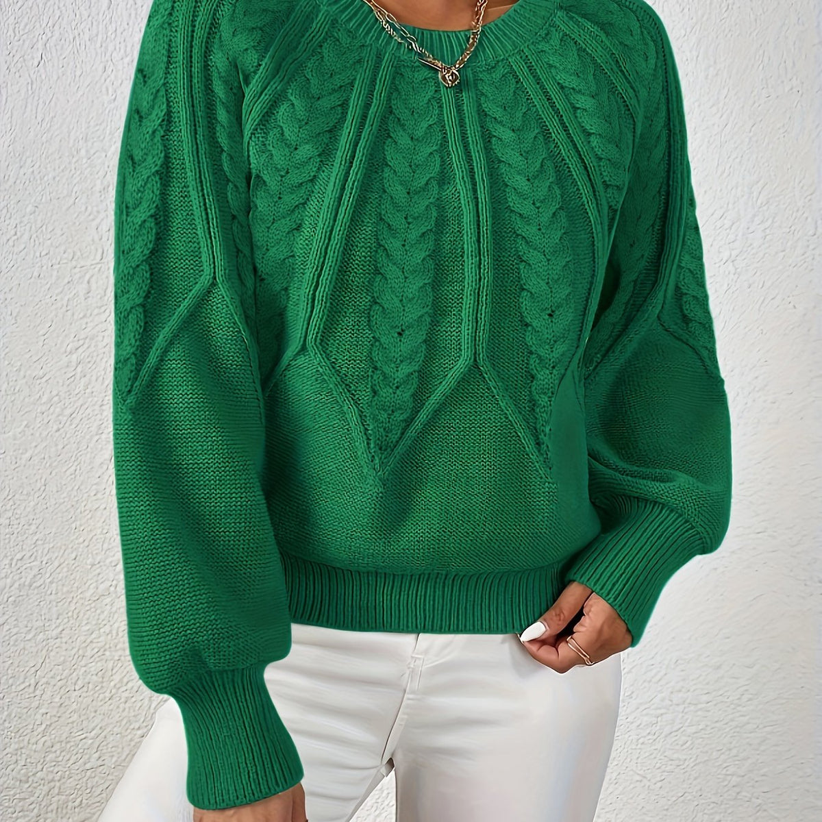 Cora | Women's Voluminous Sleeve Sweater with Cable Knit Texture