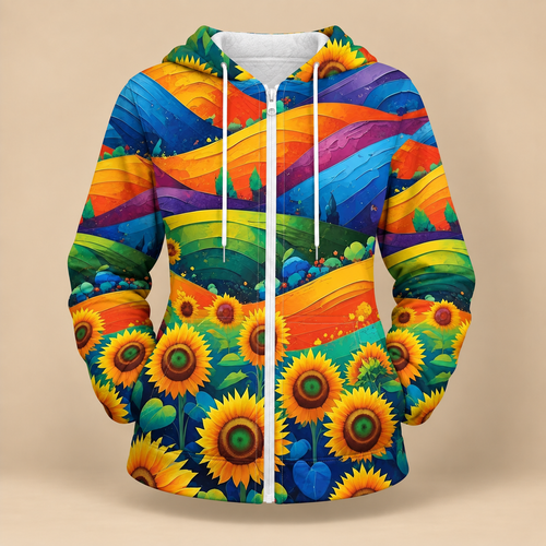 Ava | Sunflower Zip Hoodie