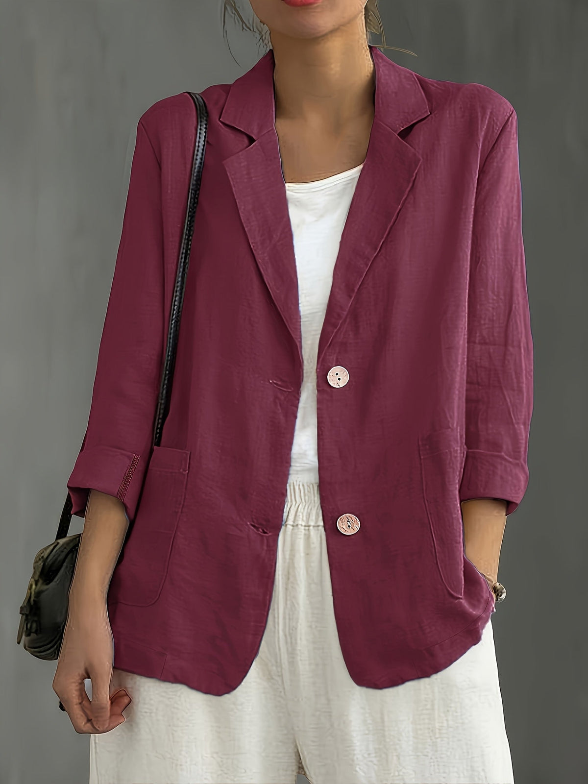 Isla | Classic Linen Blazer With Pockets For Smart Casual Wear