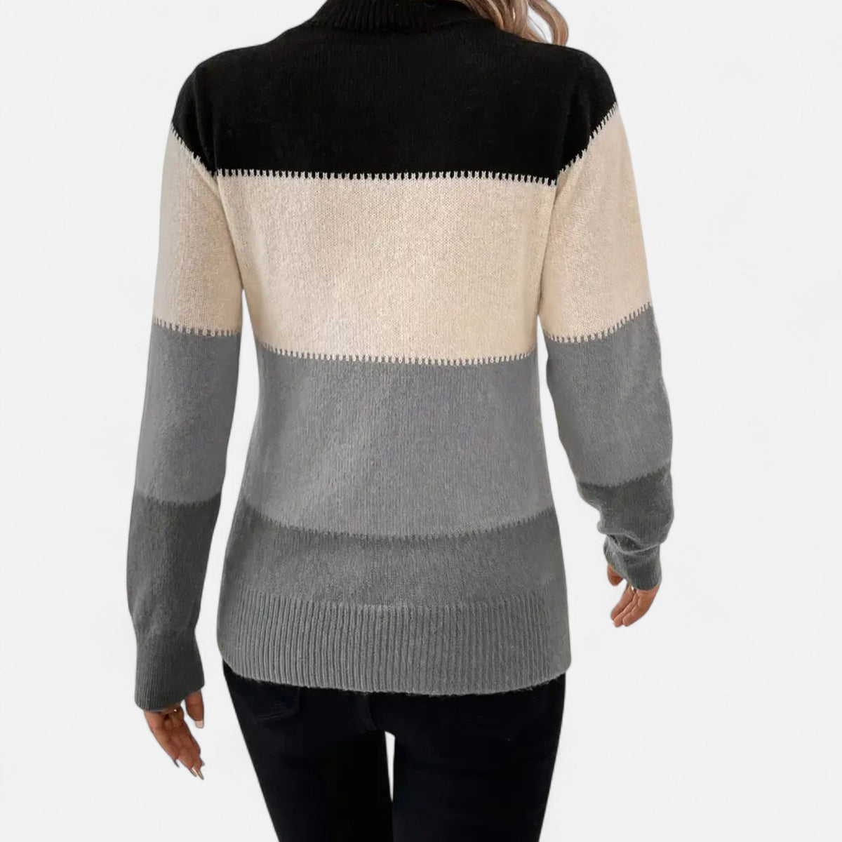 Meredith | Women's Striped Knit Crew Neck Sweater
