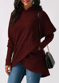 Lisa | Women's Asymmetric Longline Hoodie – Layered Wrap-Front Style for Casual Autumn Winter Days and Everyday WearWomen's Asymmetric Longline Hoodie – Layered Wrap-Front Style for Casual Autumn Winter Days and Everyday Wear