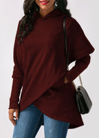 Lisa | Women's Asymmetric Longline Hoodie – Layered Wrap-Front Style for Casual Autumn Winter Days and Everyday WearWomen's Asymmetric Longline Hoodie – Layered Wrap-Front Style for Casual Autumn Winter Days and Everyday Wear