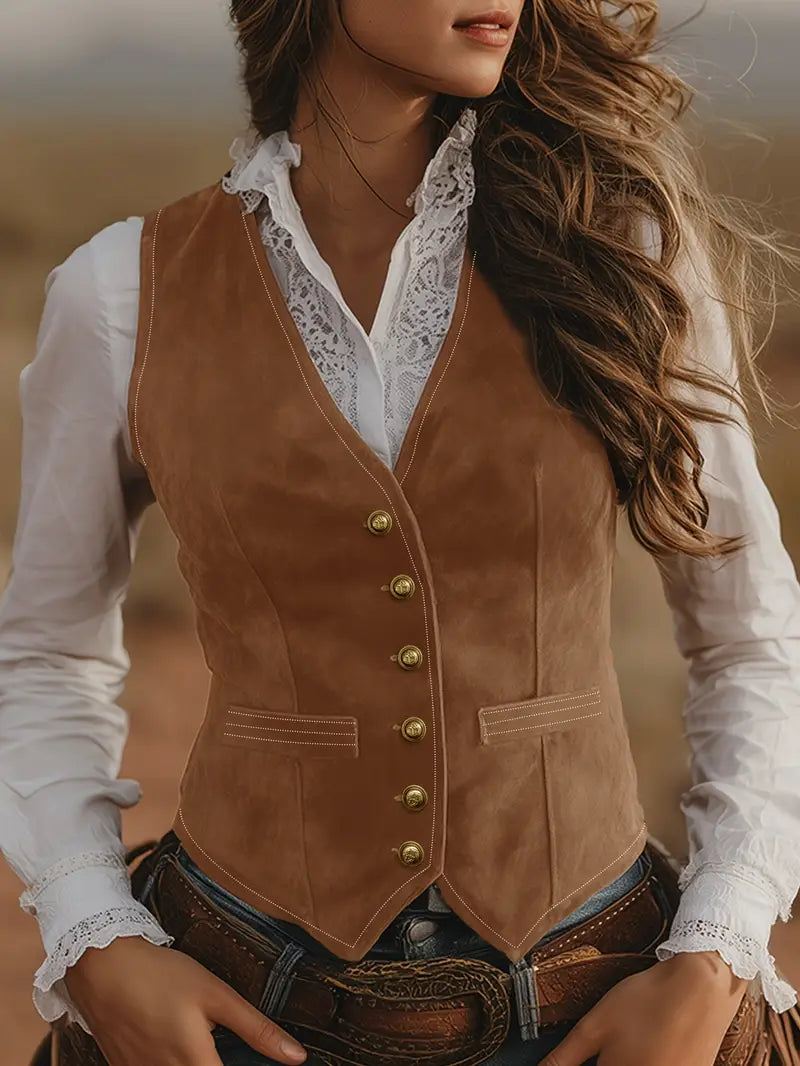 Claire | Women's Tailored Waistcoat – Fitted V-Neck Layer for Smart Casual Styling