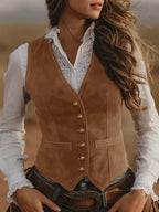 Claire | Women's Tailored Waistcoat – Fitted V-Neck Layer for Smart Casual Styling