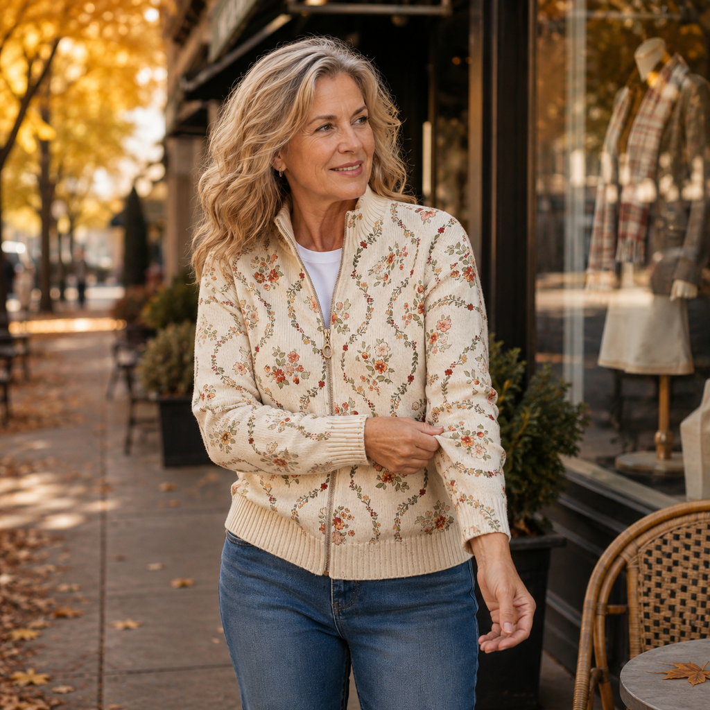 June | Delicate Floral Vine Cream Print