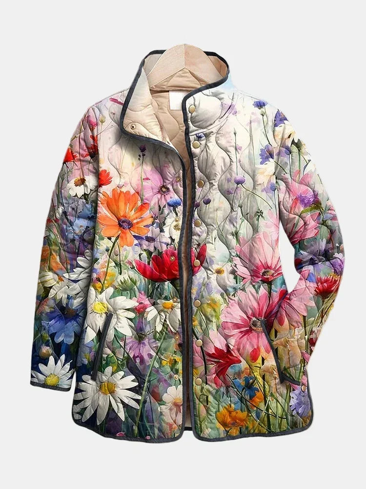 Isabel | Charming Vintage Floral Print Quilted Jacket