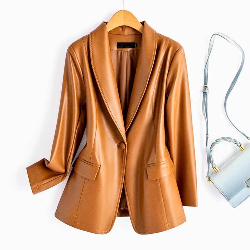 Jessica | Leather Blazer