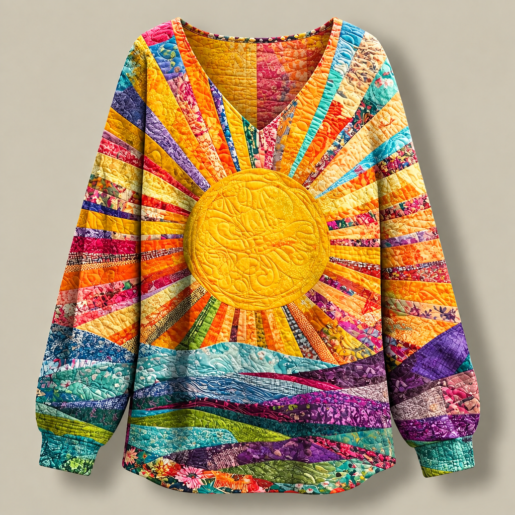 Abigail | Quilted V-neck Sweater
