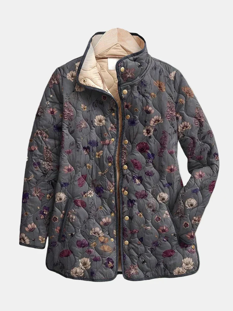 Yvonne | Vintage Floral Print Quilted Jacket