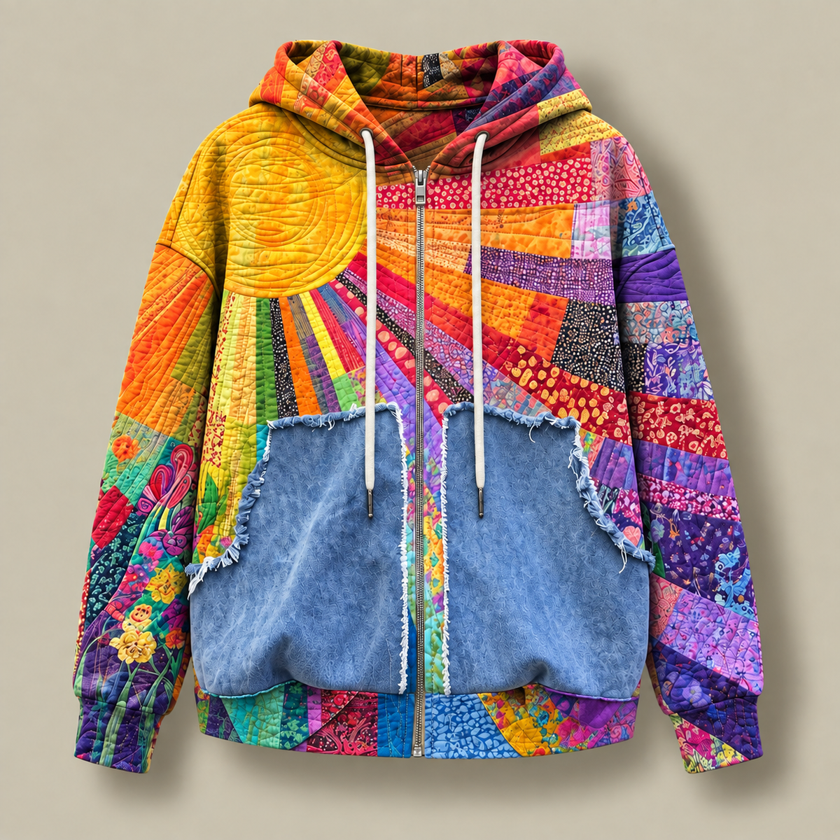 Elizabeth | Adriana Wildflower Quilted Hoodie