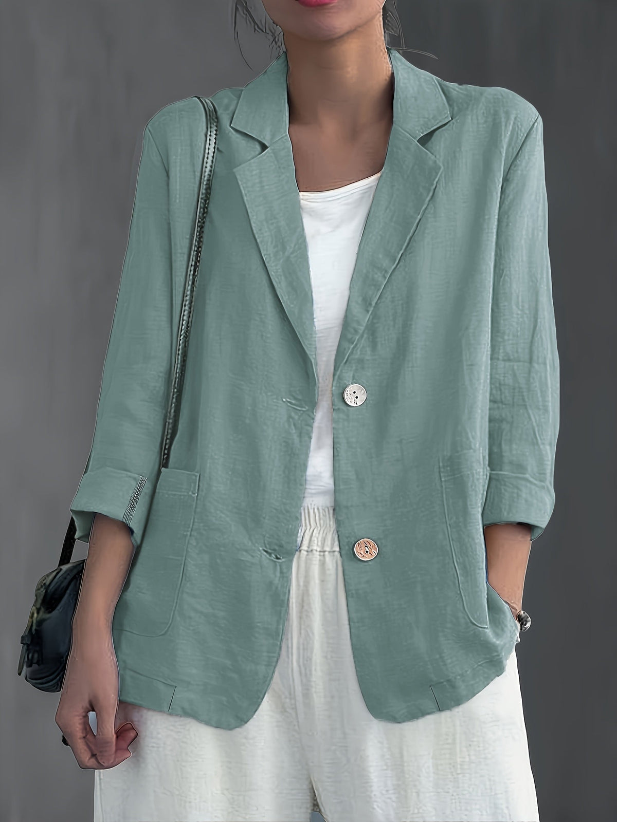 Isla | Classic Linen Blazer With Pockets For Smart Casual Wear