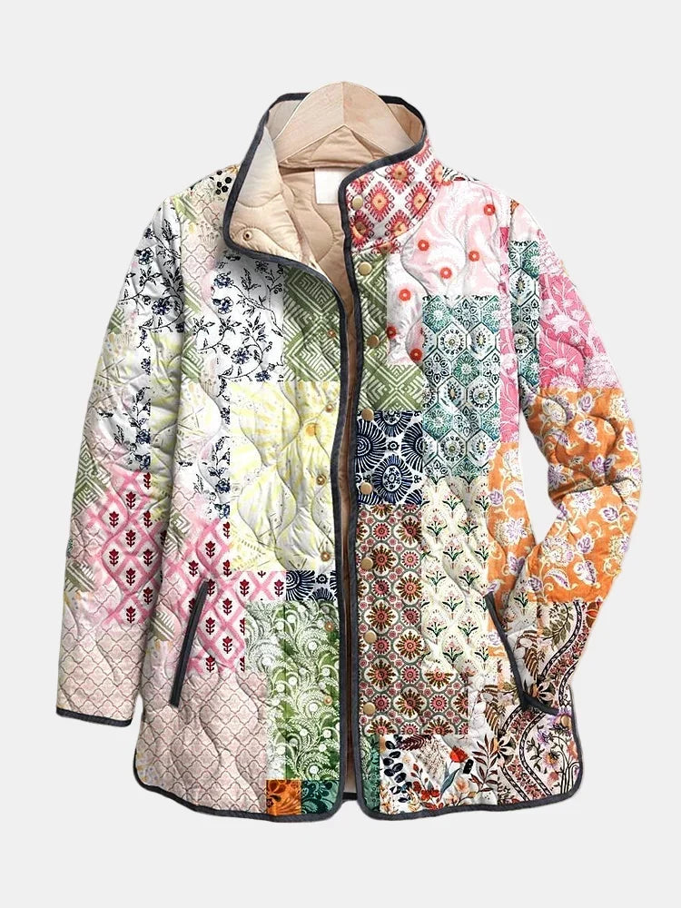 Nora | Casual Floral Print Quilted Jacket