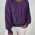Cora | Women's Voluminous Sleeve Sweater with Cable Knit Texture