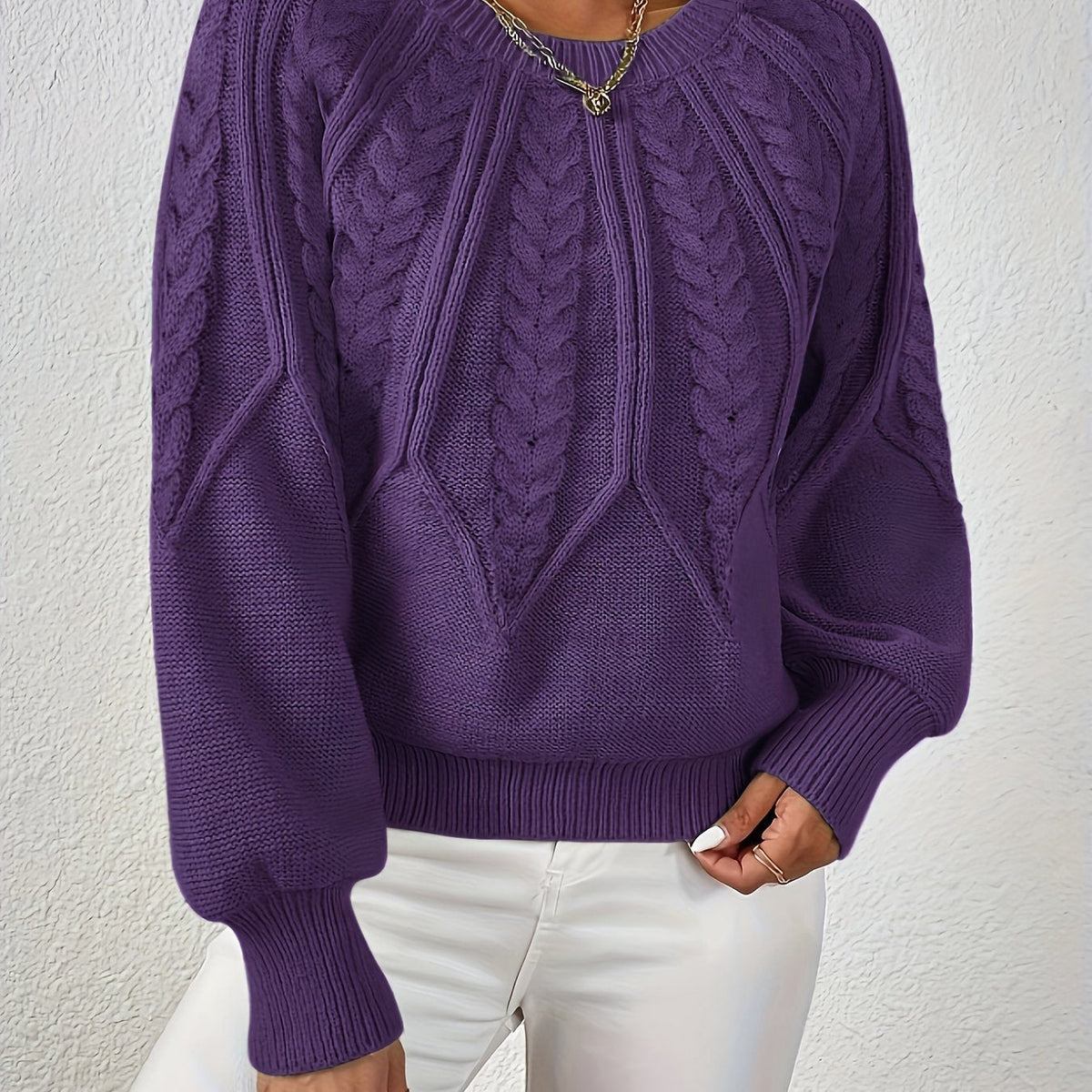 Cora | Women's Voluminous Sleeve Sweater with Cable Knit Texture