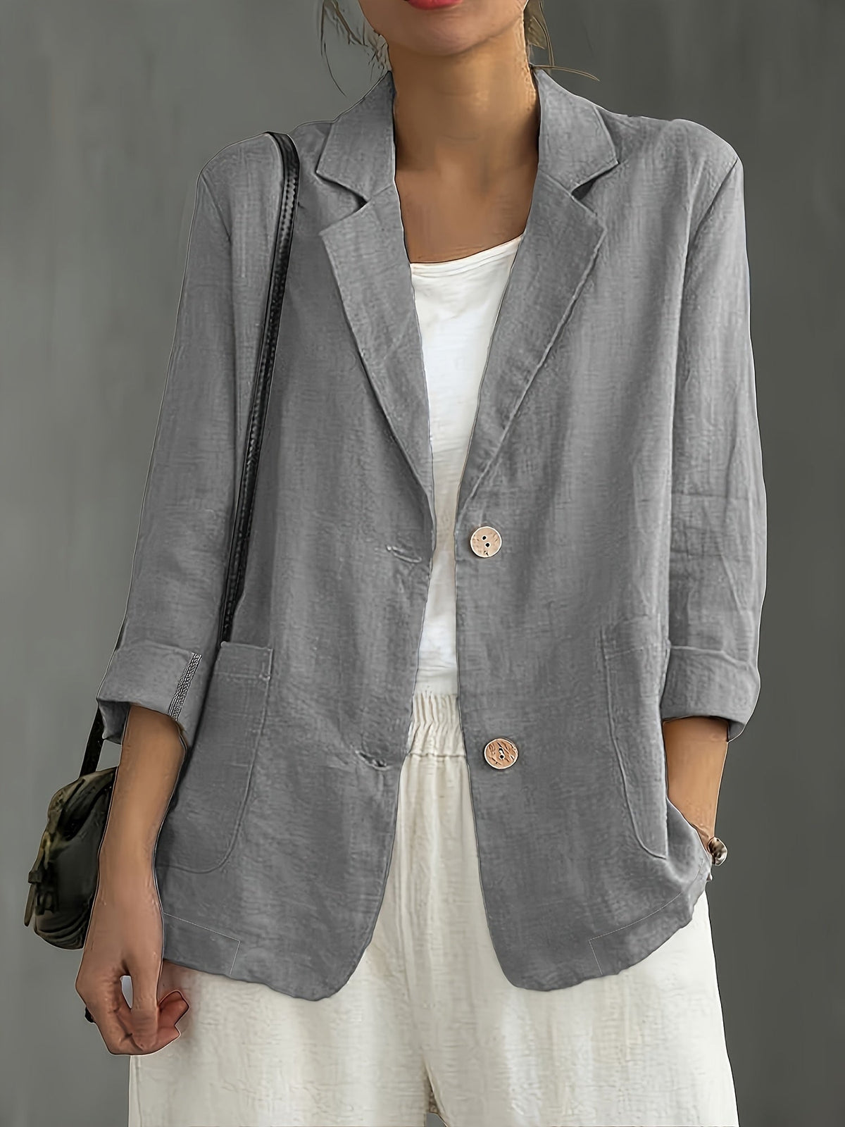 Isla | Classic Linen Blazer With Pockets For Smart Casual Wear