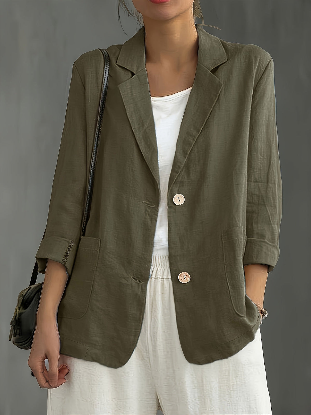 Isla | Classic Linen Blazer With Pockets For Smart Casual Wear