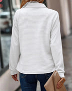 Sylvia | Women's Ribbed Quarter Zip Sweater with Raised Collar