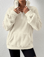 Dora | Women's Half-Zip Fleece Sweater – Soft High-Neck Pullover for Cozy Winter Wear
