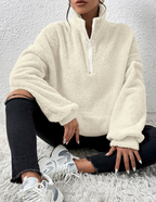 Dora | Women's Half-Zip Fleece Sweater – Soft High-Neck Pullover for Cozy Winter Wear