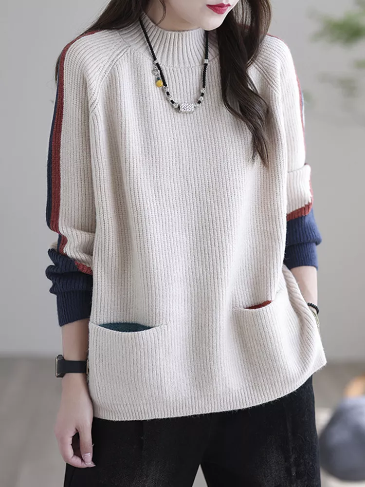 Vanessa | Women's Oversized Knitted Sweater with Pockets – Relaxed Long-Sleeve Layer for Casual Autumn Winter Everyday Wear