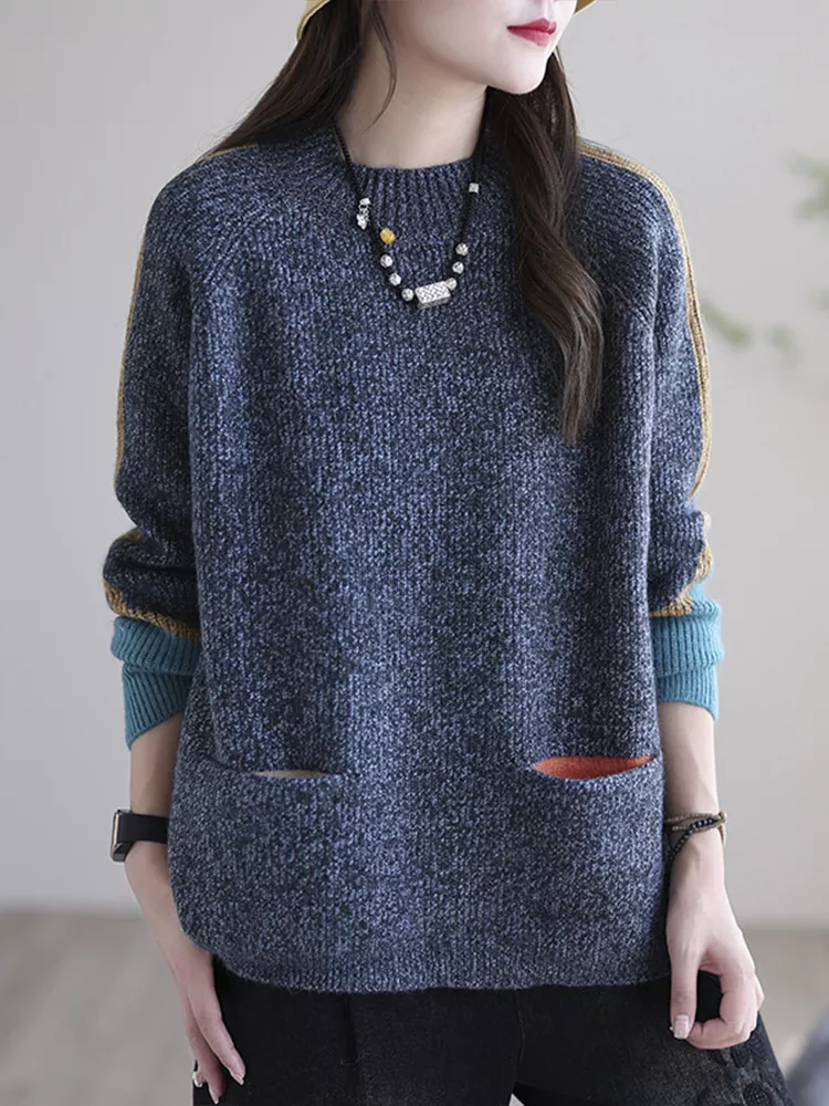 Vanessa | Women's Oversized Knitted Sweater with Pockets – Relaxed Long-Sleeve Layer for Casual Autumn Winter Everyday Wear
