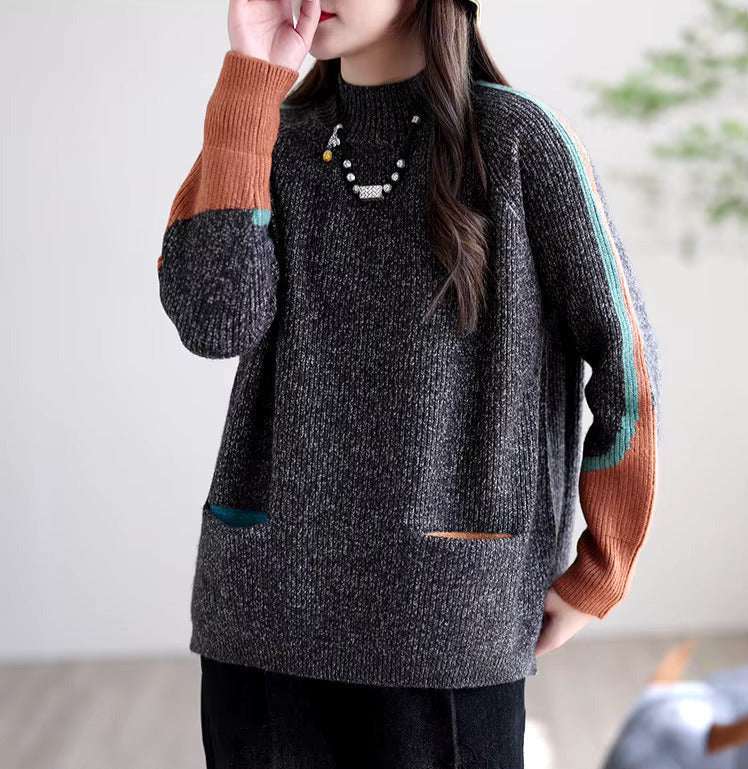 Vanessa | Women's Oversized Knitted Sweater with Pockets – Relaxed Long-Sleeve Layer for Casual Autumn Winter Everyday Wear