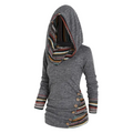 Cecilia | Women's Tribal Hooded Fleece Sweatshirt – Longline Pullover for Cosy Casual Layering