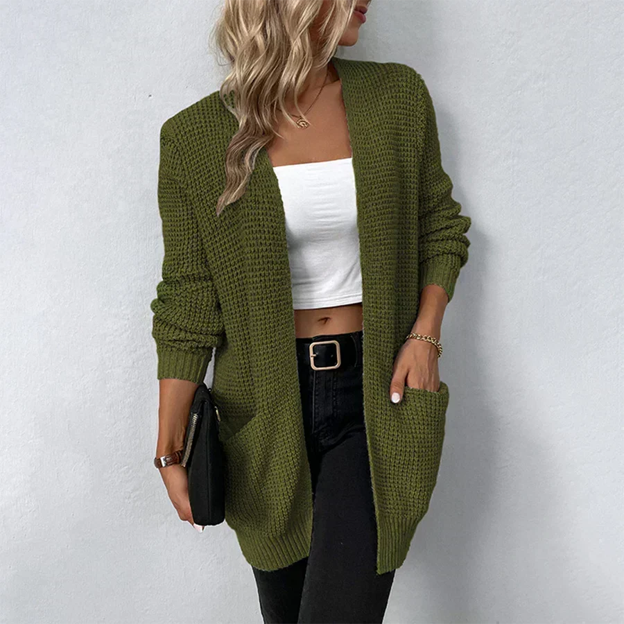 Audrey | Women's Chunky-Knit Open-Front Longline Cardigan – Relaxed Layer for Cooler Seasons