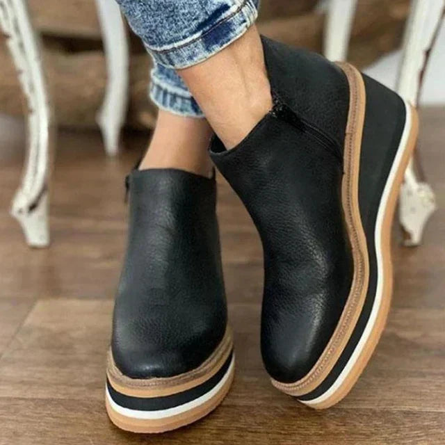 Leona | Kamala Casual Wedge Ankle Boots