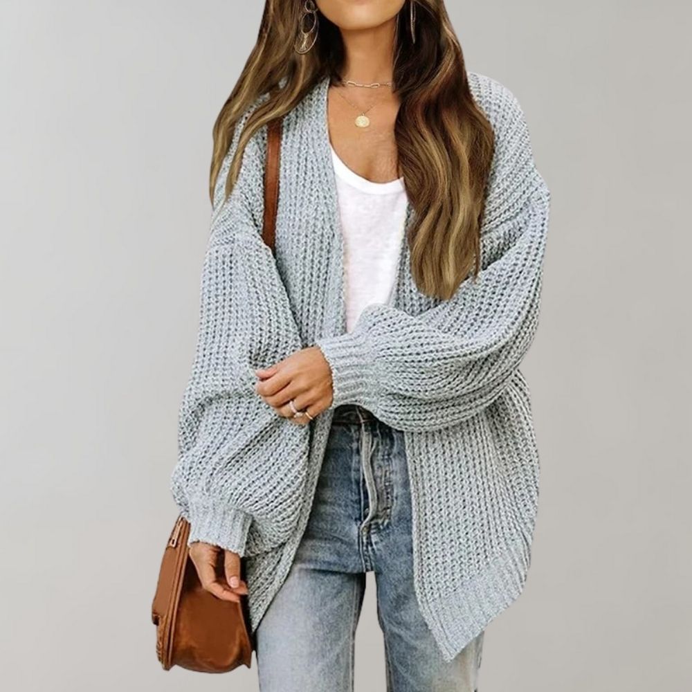 Juliette | Women's Chunky Knit Cardigan – Relaxed Open-Front Layer for Autumn and Winter